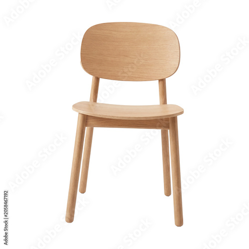 Wooden Dining Chair Isolated on Transparent Background PNG