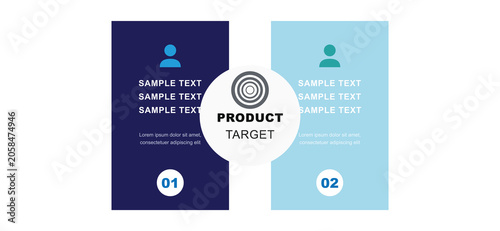 Photos Business product target customer profile infographic layout with two comparison