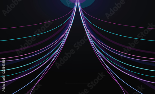 Фотография Futuristic abstract network stream digital lines background vibrant neon laser s