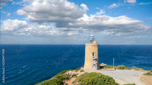 Faro Camarinal en el cabo de Gracia del municipio de Tarifa, Andalucía
