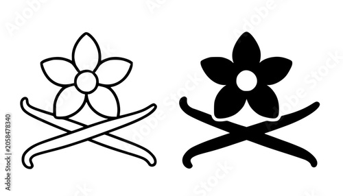 Vanilla illustration, minimalist outline and silhouette icon