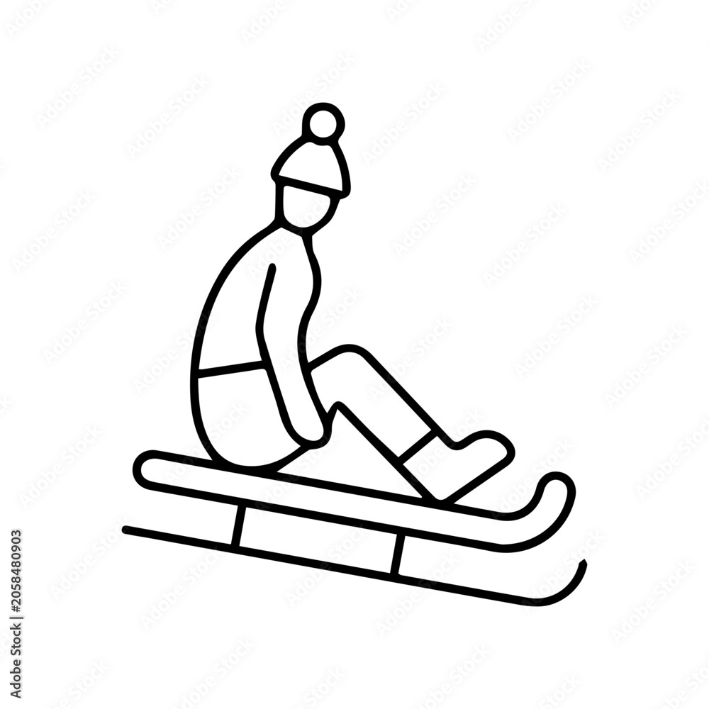 Fototapeta premium Sledding Winter Activity