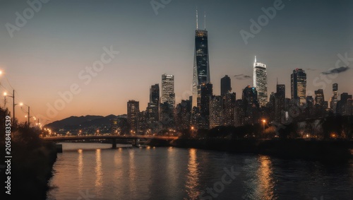 Brisbane Cityscape at Dusk - Reflections on the River.