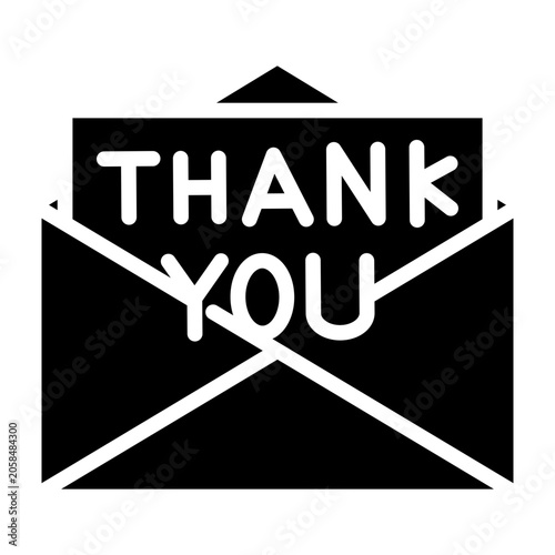 Thank You Card Vector Glyph Icon Design