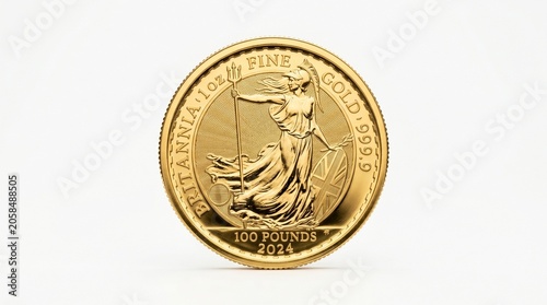 Принти на полотні 2024 british britannia 1 oz gold coin isolated on white background