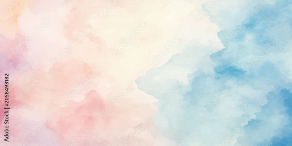 Obraz premium Abstract watercolor cloudy sky background with soft clouds and light atmosphere