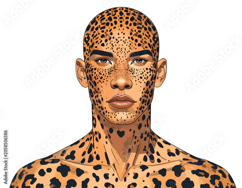 Photography Person with spotted skin pattern resembling a wild cat