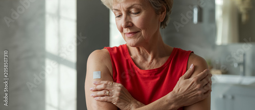 an elderly woman with a hormonal transdermal patch