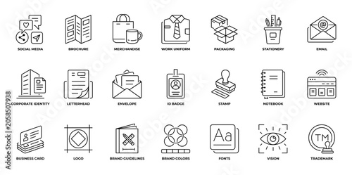Foto Corporate Identity and Brand Identity Line Art Icon Pack Vector Illustration