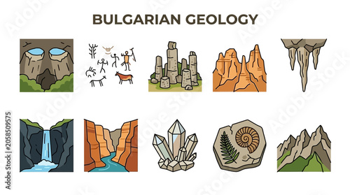 Bild auf Leinwand Bulgarian Geology Collection: Diverse Geological Formations and Natural Wonders