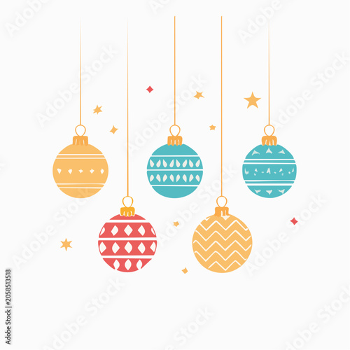 Christmas Ornaments with Stars and Confetti