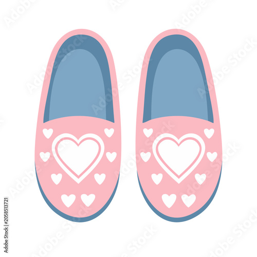 Pink and blue sneakers with heart design