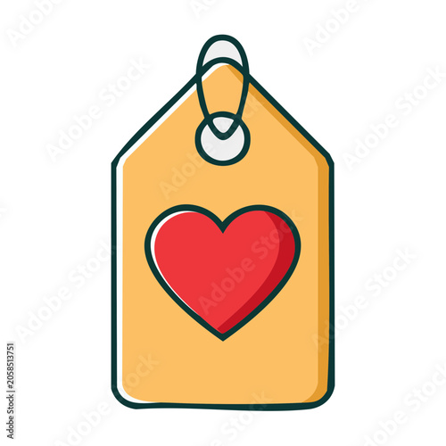 Yellow gift box with red heart icon