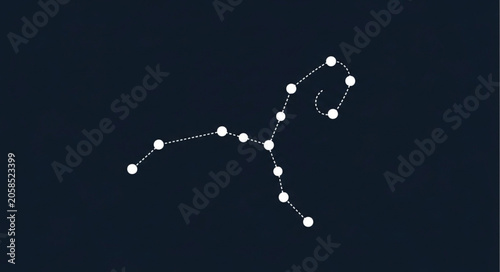 Vászonkép Scorpius Constellation Star Pattern on Dark Night Sky.