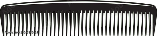 Quadro su tela Black comb silhouette on a white background simple vector graphic