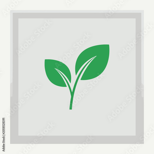 A simple green sprout emerges from a stem