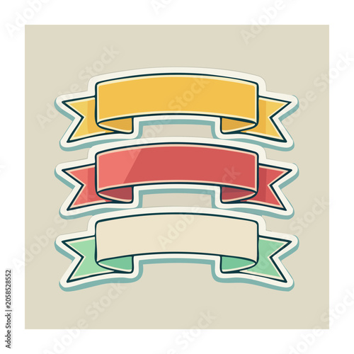 Stacked colorful banners in flat design style
