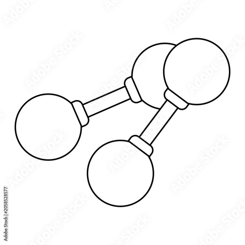 Line Blue Dumbbell Set illustration cartoon cute