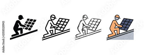 Obraz na plátně Solar panel on an inclined surface illustrating the process of renewable energy