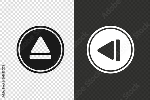 Foto Eject button vector icon set in modern media player style