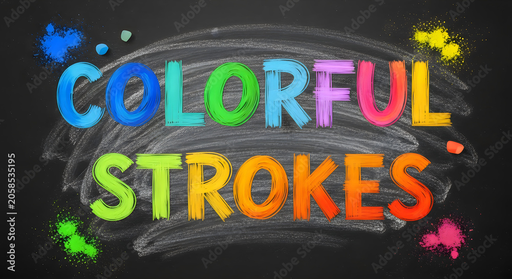Fototapeta premium Vibrant teacher day celebration with colorful chalk strokes background