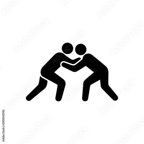 Bild auf Leinwand Wrestling Combat Sport Human Figure Icon