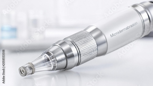 Close-up of a professional microdermabrasion handpiece tip.