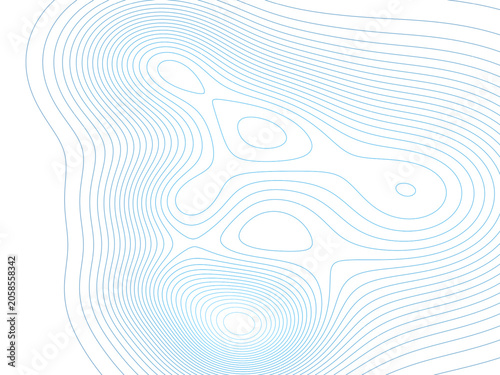 Minimalist Topographic Map Contour Line Art