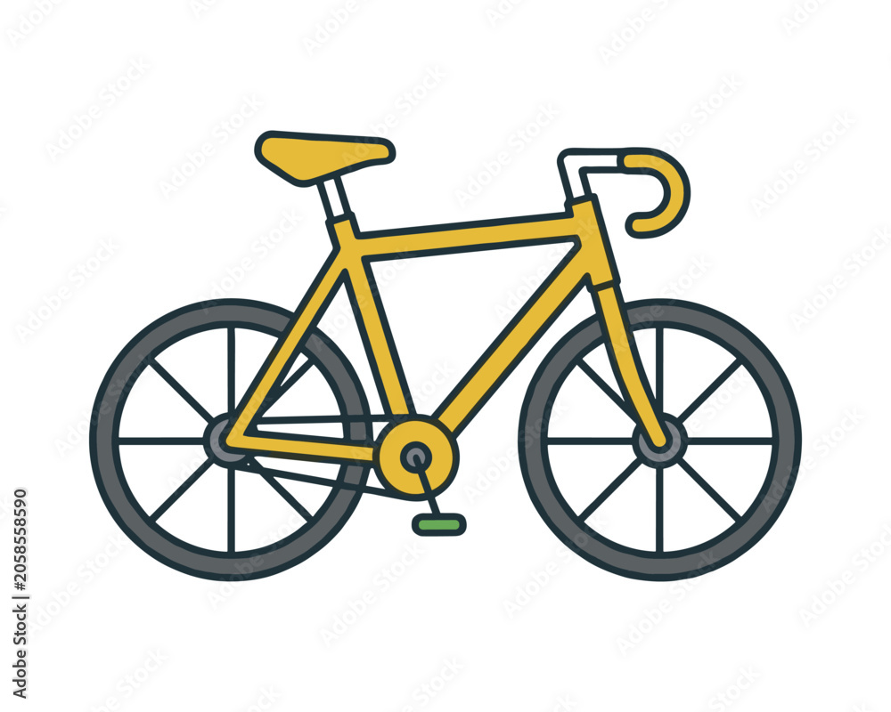 Obraz premium Yellow road bike for sport and recreation, thin tires