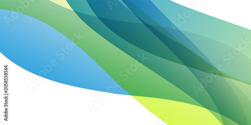 Minimal abstract background with overlapping translucent colorful waves, layers flowing across the image leaving white space on the corners, ideal for modern layouts, presentations, or text placement.
