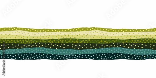 Принти на полотні Horizontal soil layers vector illustration with dotted texture on white backgrou