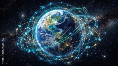 Connectivity Earth Networks in Space Visualization for Global Communications