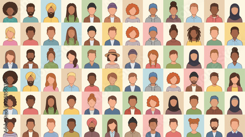 Multicultural people avatar vector collection