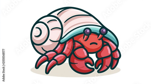 Hermit crab icon is shown as a line drawing with color.