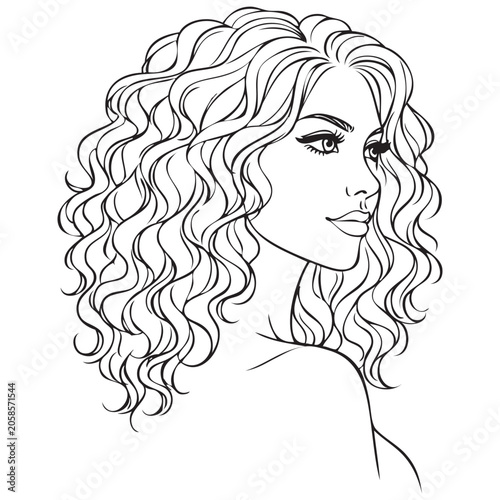 Beautiful girl vector. Minimalism style.	
