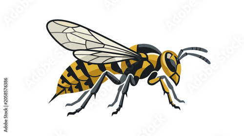 Canvastavla Yellow and black wasp insect closeup.