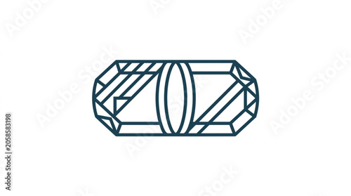 Vászonkép Abstract geometric illustration of a diamond shape.