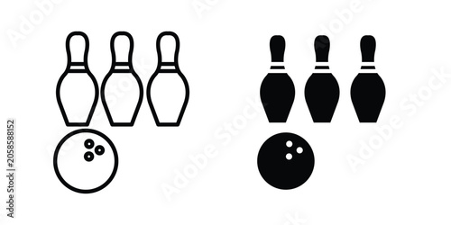 Quadro su tela Bowling icon bundle modern line and clipart style collection