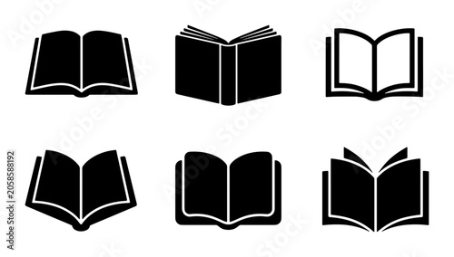 Fotografie Open Book Icons Set, Reading Symbol Collection, Literature and Education Vector