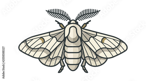 Fotografie Detailed illustration of a moth insect.