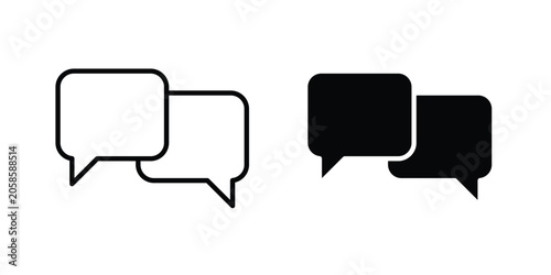 Canvas Print Chat bubble icon bundle modern line and clipart style collection