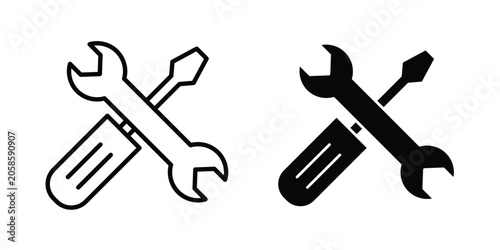 Tableau sur toile Repair icon bundle modern line and clipart style collection