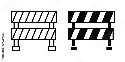 Roadblock icon bundle modern line and clipart style collection