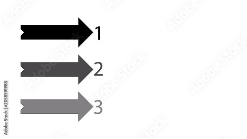 Animated Three Horizontal Infographic Arrows for Business Step Banner