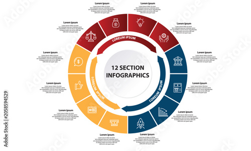 Φωτογραφία Collection of vector circle chart infographic templates for presentations, two way arrow for