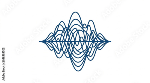 Bilde på lerret Abstract blue sound wave visualization graphic.