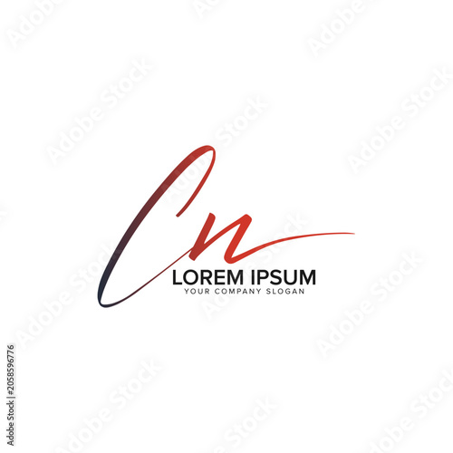 Photos CN Logo Design, CN Initials Monogram, CN Handwritten Signature Logo, Elegant CN