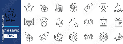 Vászonkép Reward bonus achievement rating icons