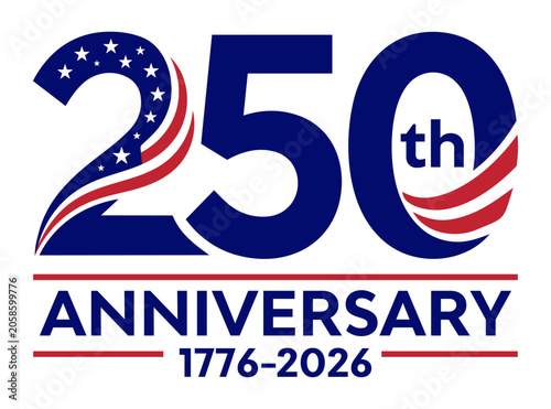 Celebrate America’s 250th anniversary with patriotic flag background and festive typography design