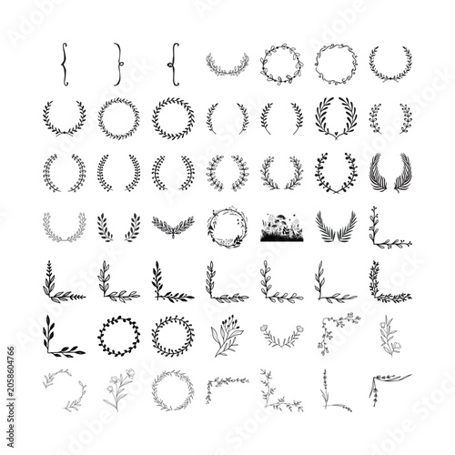 Botanical Wreath and Floral Frame Vector Collection
